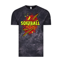 Cloud Black Softball vibes lightning bolt Vintage Tee - HowdyJamesFarm