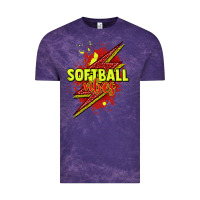 Cloud Purple Softball vibes lightning bolt Vintage Tee - HowdyJamesFarm
