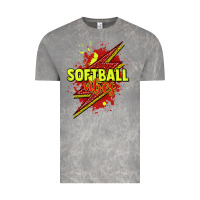 Cloud Rock Softball vibes lightning bolt Vintage Tee - HowdyJamesFarm