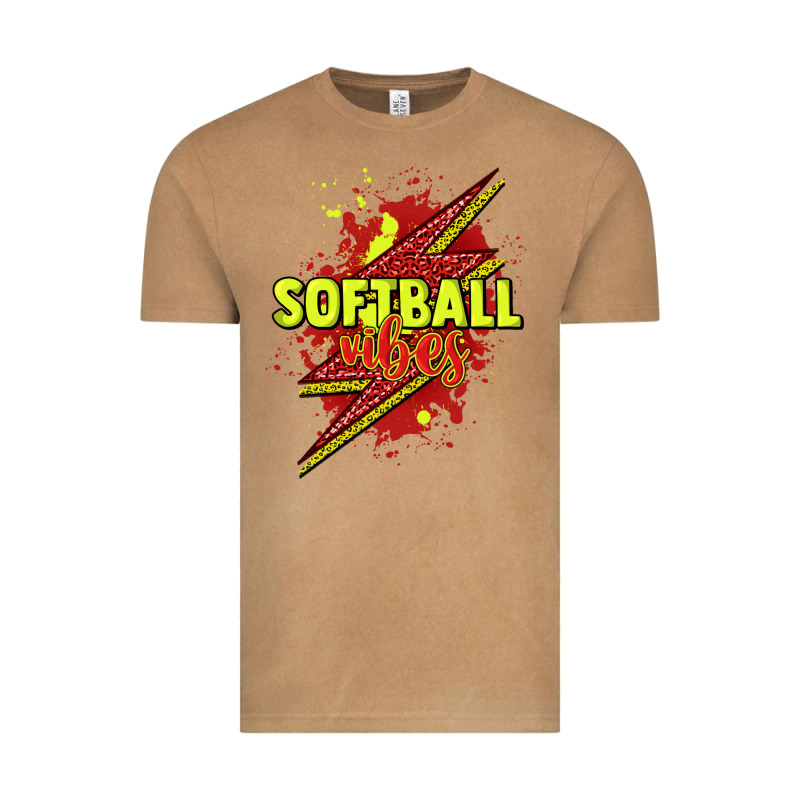 Softball Vibes Lightning Bolt Vintage Tee by HowdyJamesFarm | Teevron