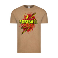 Vintage Coffee Softball vibes lightning bolt Vintage Tee - HowdyJamesFarm