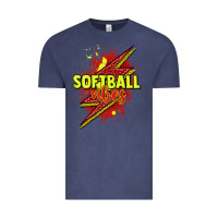 Vintage Denim Softball vibes lightning bolt Vintage Tee - HowdyJamesFarm
