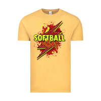 Vintage Mustard Softball vibes lightning bolt Vintage Tee - HowdyJamesFarm