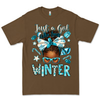 Cacao just a girl who loves winter afro messy bun Premium Tee - texasbilliewilder