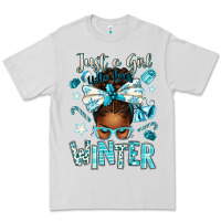 Just A Girl Who Loves Winter Afro Messy Bun Premium Tee | Teevron