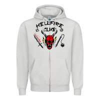 Dove Grey hellfire club   strangerthings Zipper Hoodie - maiPhamDesign