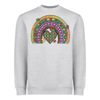 Heather Grey autism awareness heart leopard rainbow Heavyweight Sweatshirt - Artiststas