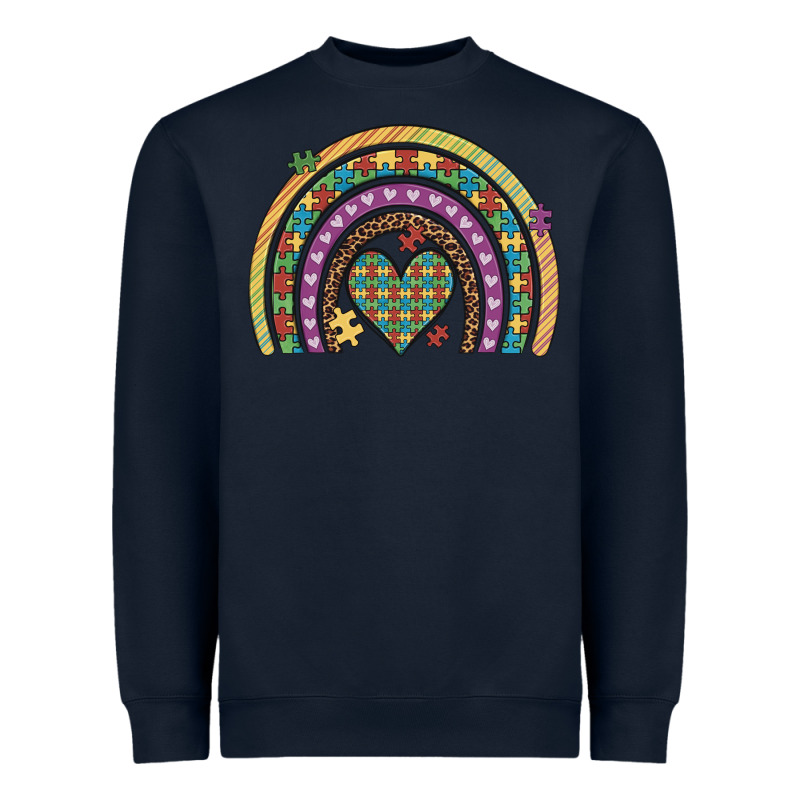 Autism Awareness Heart Leopard Rainbow Heavyweight Sweatshirt by Artiststas | Teevron