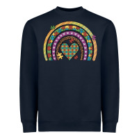 Navy autism awareness heart leopard rainbow Heavyweight Sweatshirt - Artiststas