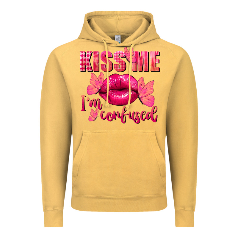 Kiss Me I'm So Confused Valentine's Day Vintage Hoodie by FaDigitalArtStudio | Teevron