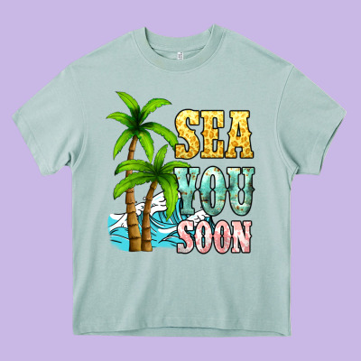 Sea You Soon Heavy Core Tee Designed By Nancycooperartshop