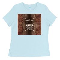 Baby Blue world's best grandpa Ladies Tee - TumblerDesignByShophia