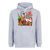 Heather Grey nurse  and christmas Heavyweight Hoodie - AdoDesignShop