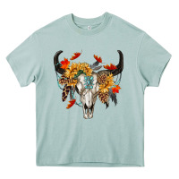Arona Fall Bull Skull Heavy Core Tee - RanaPortraitStore
