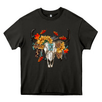 Asphalt Fall Bull Skull Heavy Core Tee - RanaPortraitStore