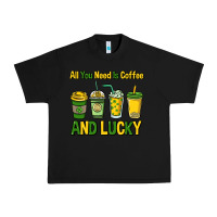 Black All you need is coffee and lucky St. Patrick's Urban Heavy Tee - HowdyJamesFarm