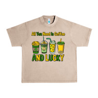 French Oak All you need is coffee and lucky St. Patrick's Urban Heavy Tee - HowdyJamesFarm