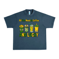 Midnight Navy All you need is coffee and lucky St. Patrick's Urban Heavy Tee - HowdyJamesFarm