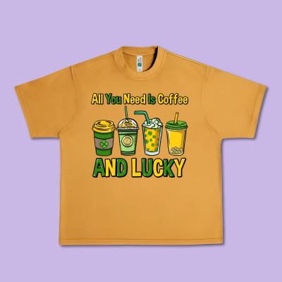 All You Need Is Coffee And Lucky St. Patrick's Urban Heavy Tee Designed By Howdyjamesfarm