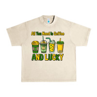 Sandshell All you need is coffee and lucky St. Patrick's Urban Heavy Tee - HowdyJamesFarm