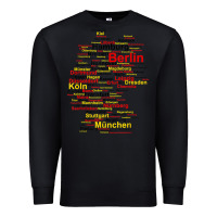 Black germany map silhouette towns cities flag berlin travel t shirt Premium Sweatshirt - maiPhamDesign