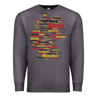 Charcoal Heather germany map silhouette towns cities flag berlin travel t shirt Premium Sweatshirt - maiPhamDesign