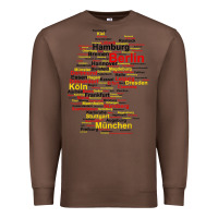 Chestnut germany map silhouette towns cities flag berlin travel t shirt Premium Sweatshirt - maiPhamDesign