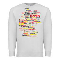 Dove Grey germany map silhouette towns cities flag berlin travel t shirt Premium Sweatshirt - maiPhamDesign