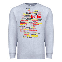 Heather Grey germany map silhouette towns cities flag berlin travel t shirt Premium Sweatshirt - maiPhamDesign