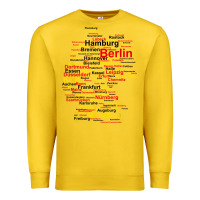Lemon germany map silhouette towns cities flag berlin travel t shirt Premium Sweatshirt - maiPhamDesign