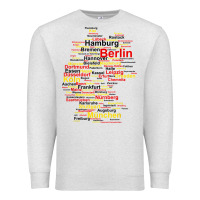 Oatmeal Heather germany map silhouette towns cities flag berlin travel t shirt Premium Sweatshirt - maiPhamDesign
