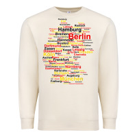 Sandshell germany map silhouette towns cities flag berlin travel t shirt Premium Sweatshirt - maiPhamDesign