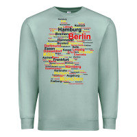 Seafoam germany map silhouette towns cities flag berlin travel t shirt Premium Sweatshirt - maiPhamDesign