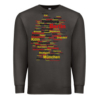 Smoke germany map silhouette towns cities flag berlin travel t shirt Premium Sweatshirt - maiPhamDesign