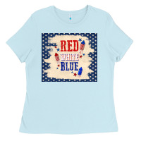 Baby Blue red white blue Ladies Tee - TumblerDesignByShophia