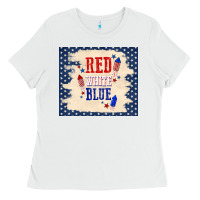 White red white blue Ladies Tee - TumblerDesignByShophia
