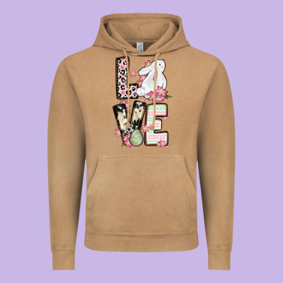 Love Easter Bunny Vintage Hoodie Designed By Oliviacreatesart