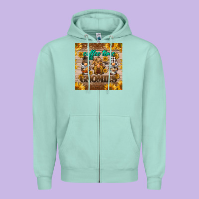 Coffee Time Gnomies Mug Coaster Zipper Hoodie Designed By Barkaloodesign