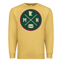 Antique Gold Classic Minnesota Hockey MN Outline Pullover Hoodie Premium Sweatshirt - maiPhamDesign