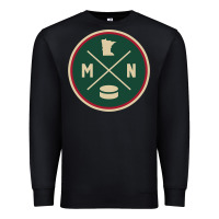 Black Classic Minnesota Hockey MN Outline Pullover Hoodie Premium Sweatshirt - maiPhamDesign