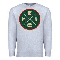 Heather Grey Classic Minnesota Hockey MN Outline Pullover Hoodie Premium Sweatshirt - maiPhamDesign