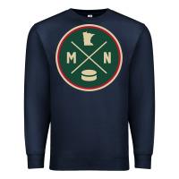 Navy Classic Minnesota Hockey MN Outline Pullover Hoodie Premium Sweatshirt - maiPhamDesign
