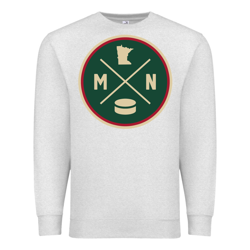 Classic Minnesota Hockey Mn Outline Pullover Hoodie Premium Sweatshirt by maiPhamDesign | Teevron