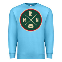 Ocean Blue Classic Minnesota Hockey MN Outline Pullover Hoodie Premium Sweatshirt - maiPhamDesign