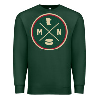 Sports Green Classic Minnesota Hockey MN Outline Pullover Hoodie Premium Sweatshirt - maiPhamDesign