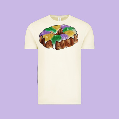 Mardi Gras King Cake Vintage Tee Designed By Ranaportraitstore