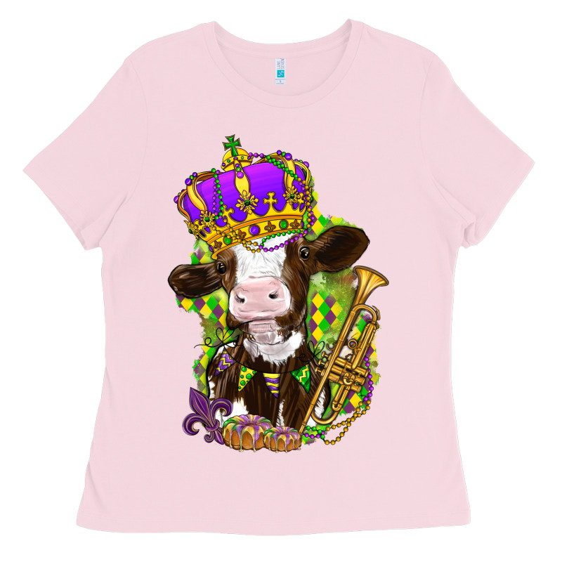 Mardi Gras Cow Ladies Tee by HowdyJamesFarm | Teevron