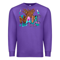 Purple nail tech Premium Sweatshirt - AdoDesignShop