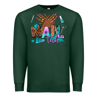Sports Green nail tech Premium Sweatshirt - AdoDesignShop