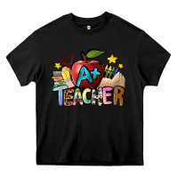 Black a teacher Heavy Core Tee - NancyCooperArtShop